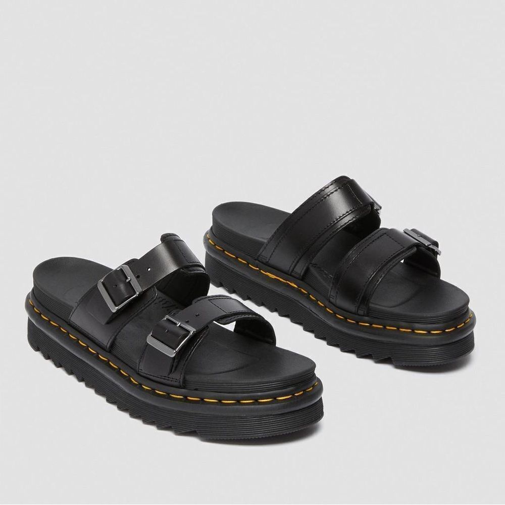 Dr. Martens MYLES BRANDO LEATHER BUCKLE SLIDE SANDALS new sz 11